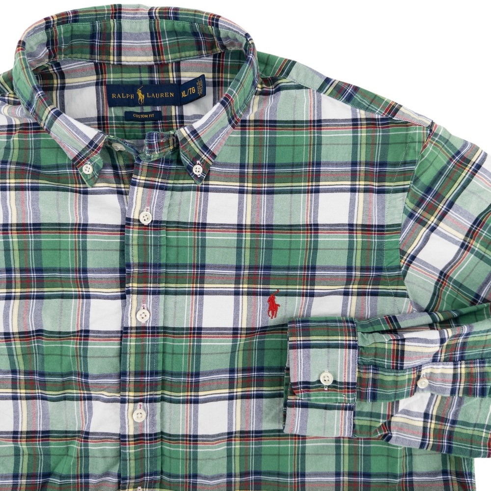 Polo Ralph Lauren Men's XL Custom‎ Fit Long Sleeve Oxford Button Up Shirt OCBD